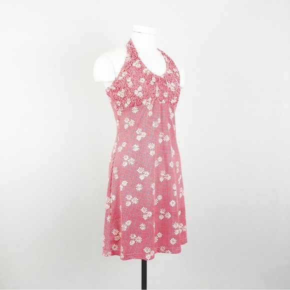 Vintage Smocked Gingham Halter Dress | Size M - Picture 8 of 10